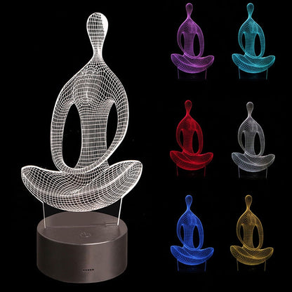 Yoga-Meditation 3D-LED-Lampe