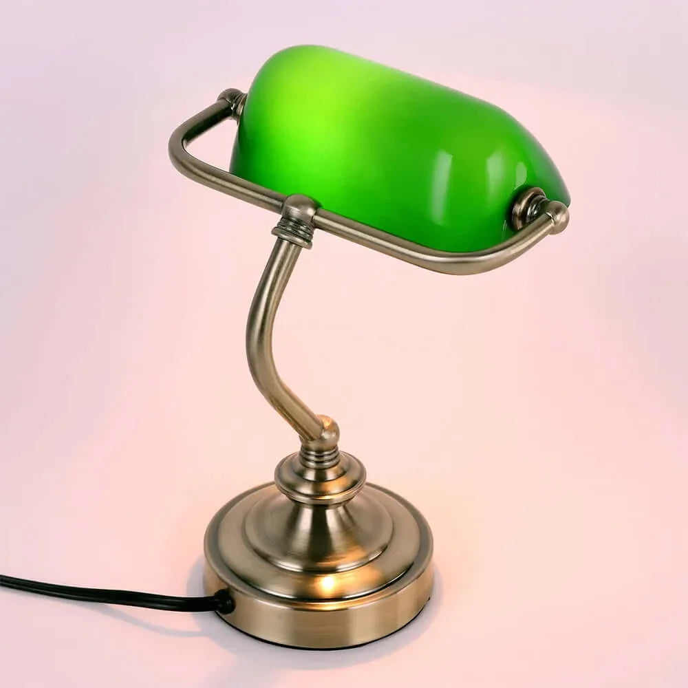 Chic Retro Mini Schreibtischlampe - Grüner Lampenschirm, Ideal für Schlafzimmer und Büro