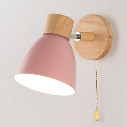 Skandinavische Wandlampe Yadiel aus Holz – Designer Wandleuchte mit Kabelschalter, In mehreren Größen erhältlich