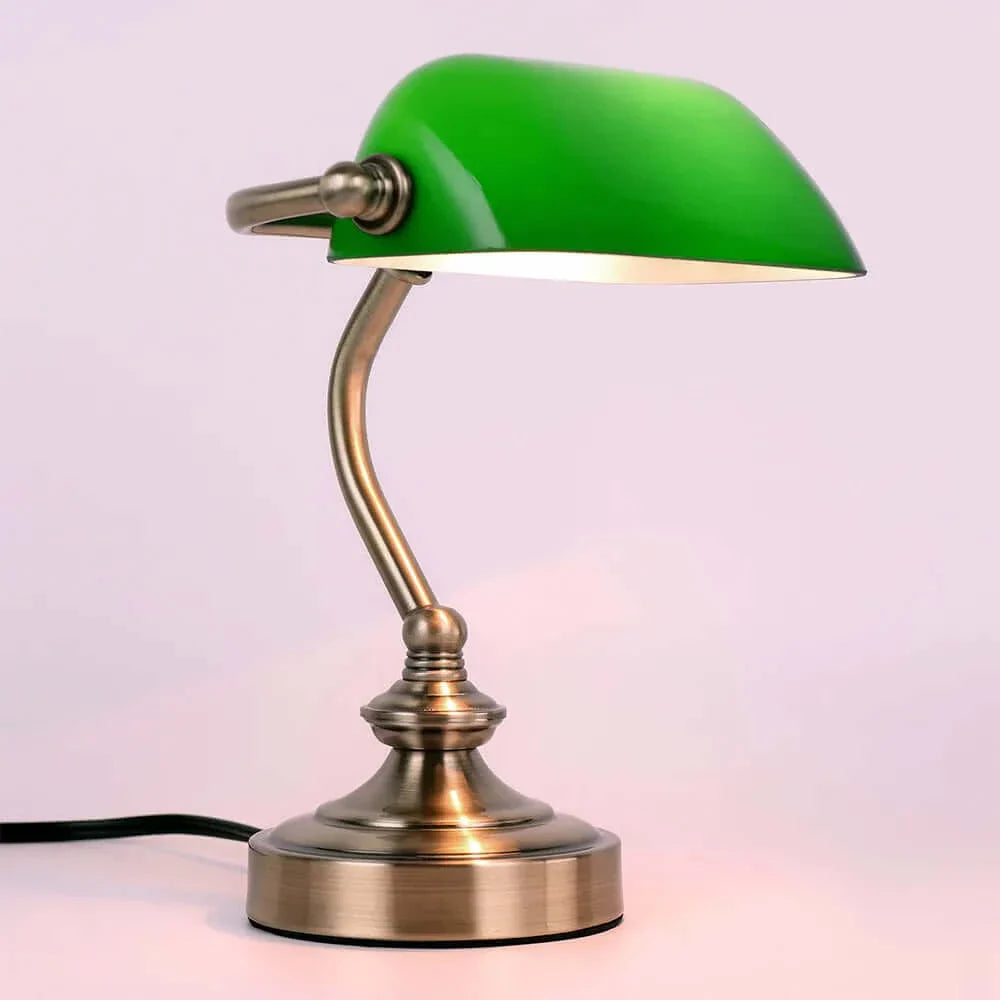 Chic Retro Mini Schreibtischlampe - Grüner Lampenschirm, Ideal für Schlafzimmer und Büro