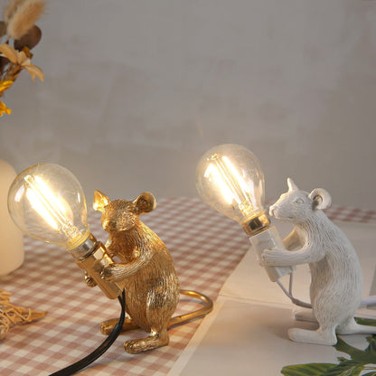 Royaleva Say Cheese Maus Tischlampe - Künstlerische Harz LED Licht Dekor