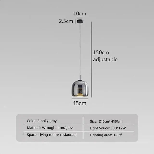 Hängelampe aus Glas – Minimalistisches Design – Höhenverstellbar & Elegant