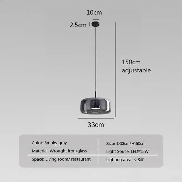 Hängelampe aus Glas – Minimalistisches Design – Höhenverstellbar & Elegant