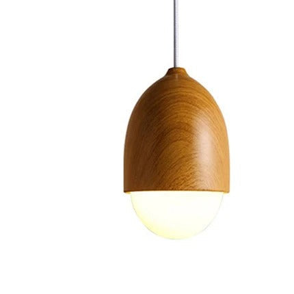 Hängeleuchte mit Glas & Holzoptik – Skandinavisches Design – E27