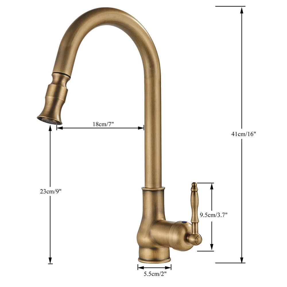 VINTAGETAP – ANTIK BRASS KÜCHENMISCHER MIT SCHWENKBAREM AUSLASS