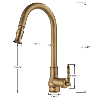 VINTAGETAP – ANTIK BRASS KÜCHENMISCHER MIT SCHWENKBAREM AUSLASS