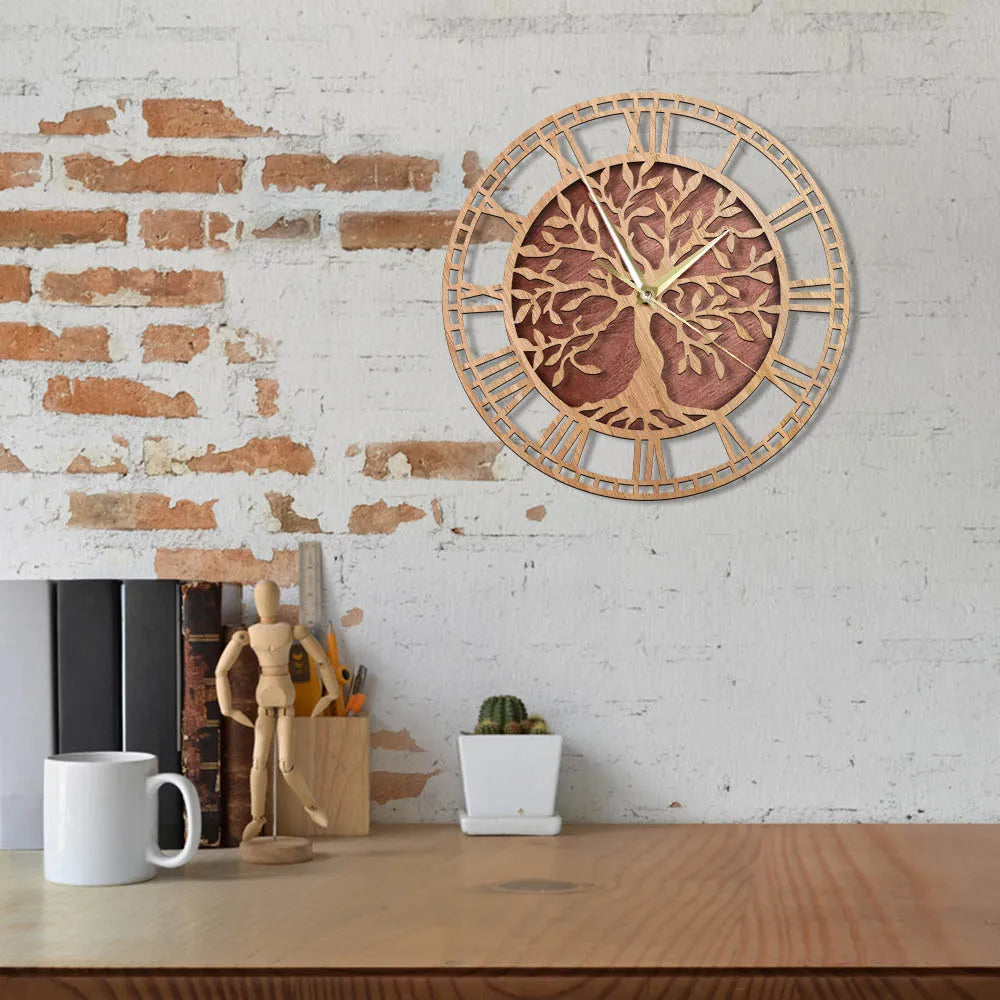 Rustikale Holz Wanduhr Vintage Dekor für Zuhause und Büro