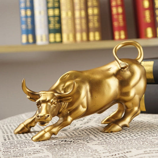 BullVanguard – Luxuriöse Harz-Bull-Statue mit kraftvollem Design für Zuhause oder Büro