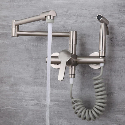 Garduru - Wandmontierter Nordischer Topf-Füller Wasserhahn Küchenwasserhahn mit Sprühkopf