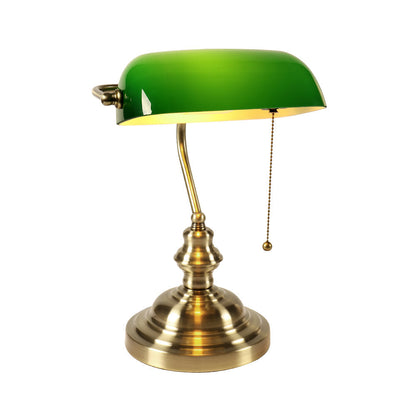 Vintage Banker Tischlampe im Angebot