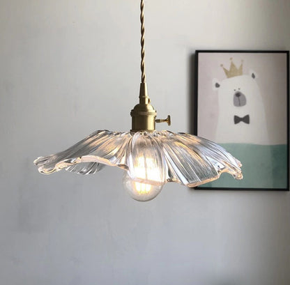 RoyaleGlow Charmante Vintage Blumen Glas Pendelleuchte – Elegante Beleuchtung für Zuhause & Essbereich