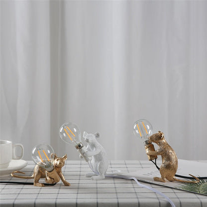 Royaleva Say Cheese Maus Tischlampe - Künstlerische Harz LED Licht Dekor