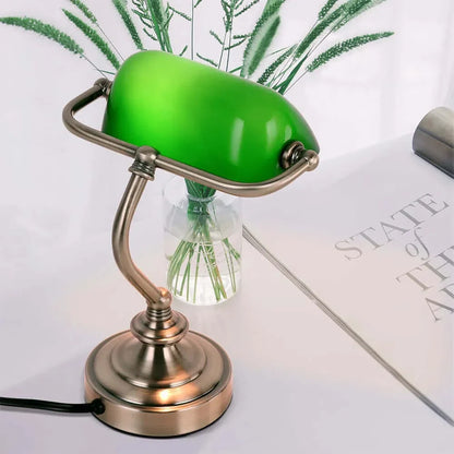 Chic Retro Mini Schreibtischlampe - Grüner Lampenschirm, Ideal für Schlafzimmer und Büro