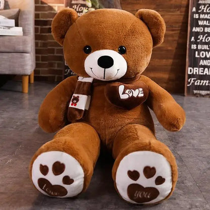 Garduru der Teddy - Lebensgroßer Kuscheltier mit Herzanhänger für romantische Anlässe