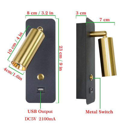 Wandleuchte mit Schalter und USB-Stecker