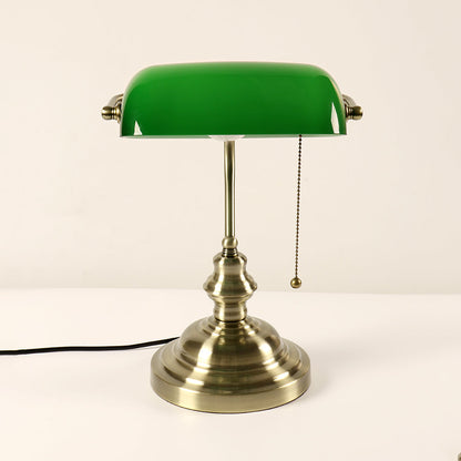 Vintage Banker Tischlampe im Angebot