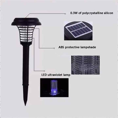 Solar Insektenvernichter mit LED Licht – Wasserdichte Gartenleuchte zur Mückenabwehr