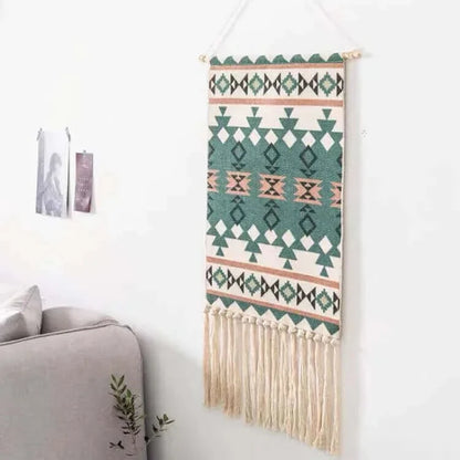 Macrame Hängender Baumwollteppich