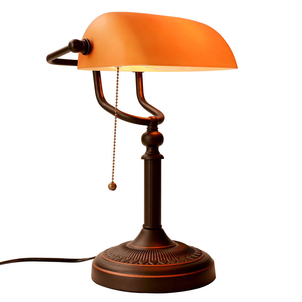 Vintage Banker Tischlampe im Angebot