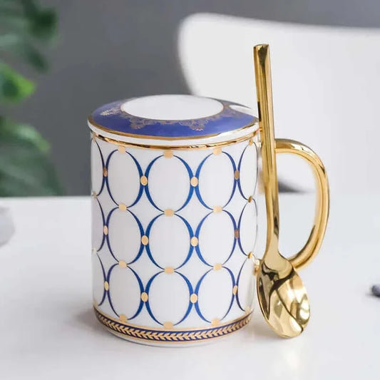 Luxus Keramik Kaffeetasse mit Deckel