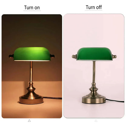 Chic Retro Mini Schreibtischlampe - Grüner Lampenschirm, Ideal für Schlafzimmer und Büro