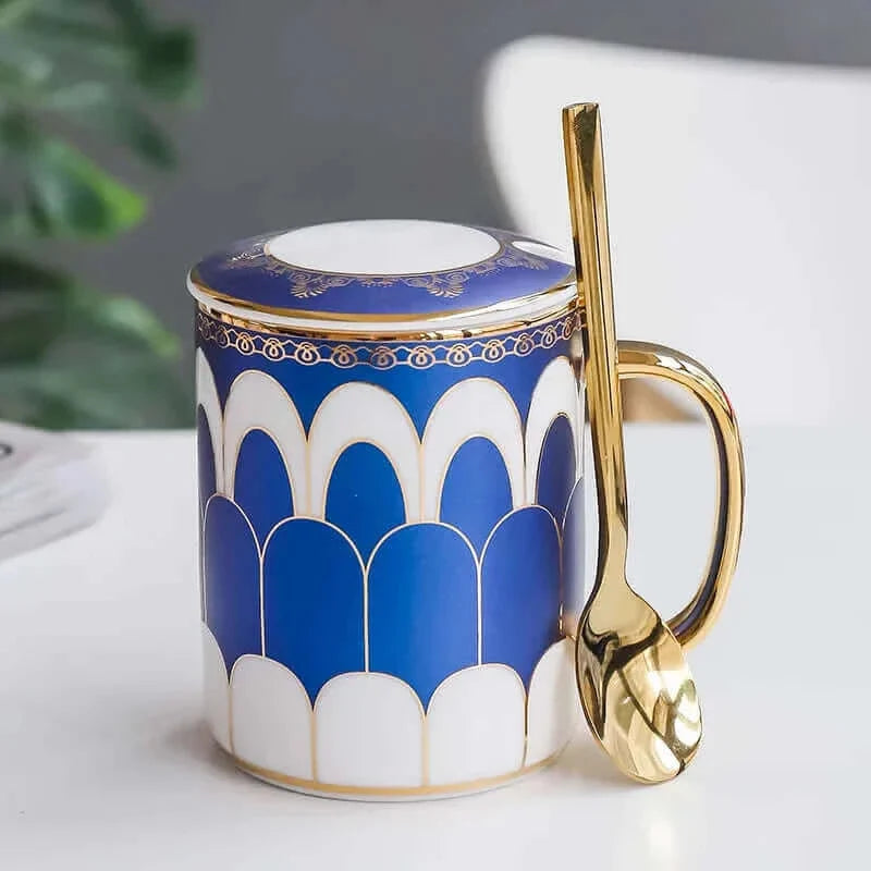 Luxus Keramik Kaffeetasse mit Deckel