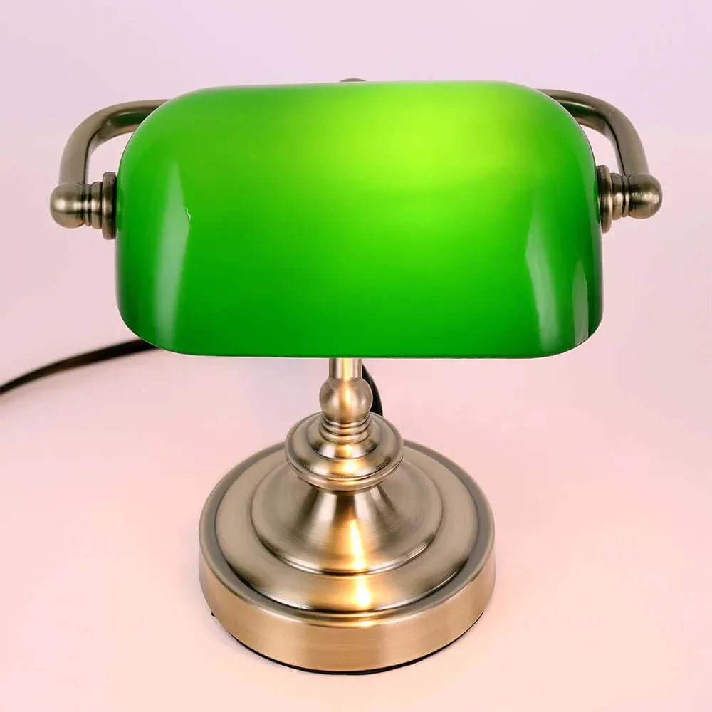 Chic Retro Mini Schreibtischlampe - Grüner Lampenschirm, Ideal für Schlafzimmer und Büro