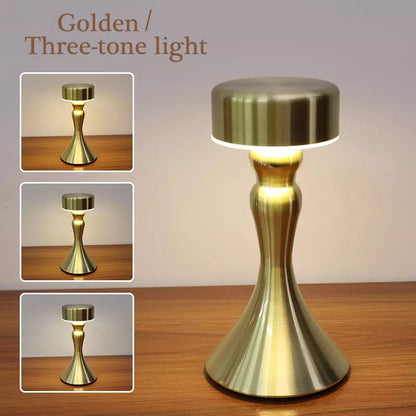 Luxuriöse kabellose Tischlampe mit Gold-Finish