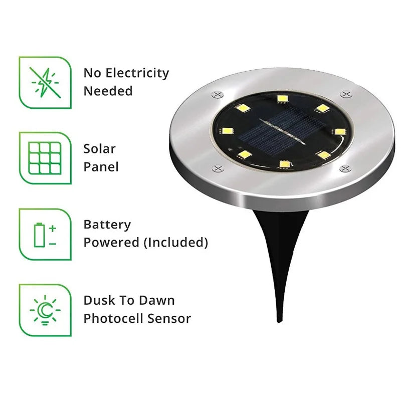 LumoDisk Solarlichter – 4Stk Wasserdichte Außenweg Lampen
