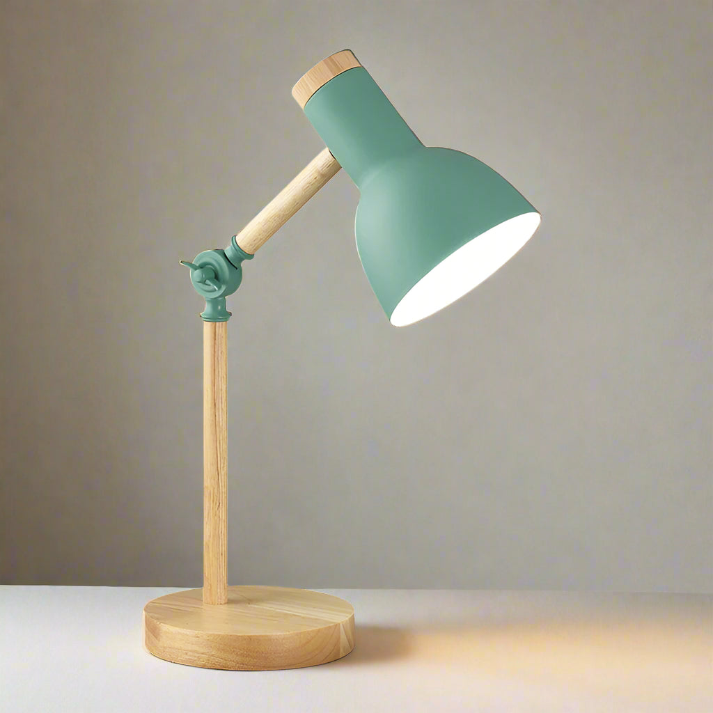 Royallure Holz Nordic Tischlampe - Verstellbar, Minimalistisches Design, E26/E27 Fassung