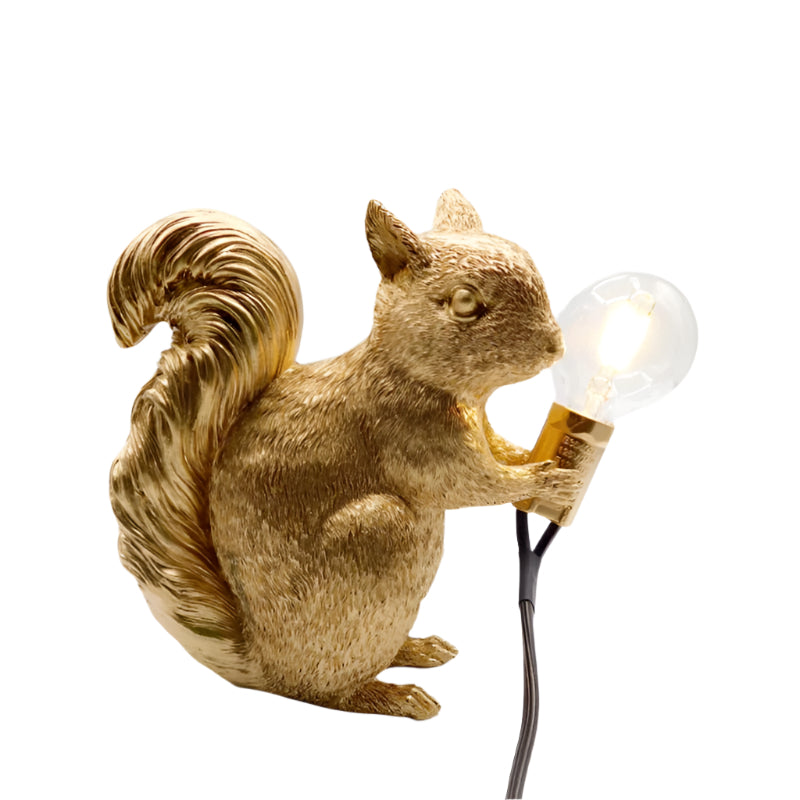 Tischlampe Eichhörnchen Harz LED Tierlicht