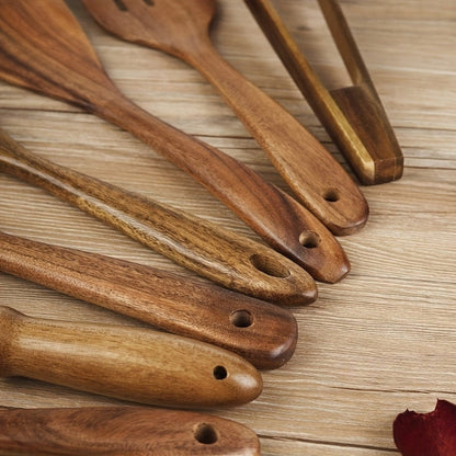 TerraChef – Luxuriöses Holz-Küchenutensilien-Set (7-teilig) für stilvolles & sicheres Kochen