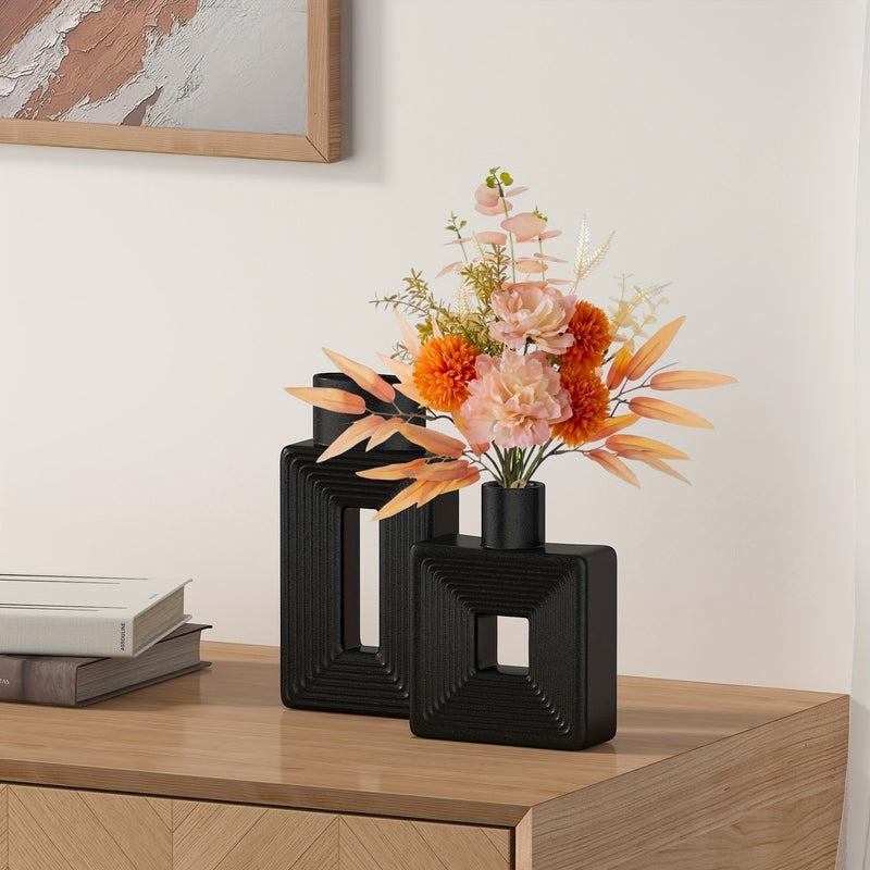 ArteVase – Weißes Keramikvasen-Set mit geometrischem Design für ein Boho-Chic-Interieur