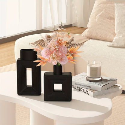 ArteVase – Weißes Keramikvasen-Set mit geometrischem Design für ein Boho-Chic-Interieur