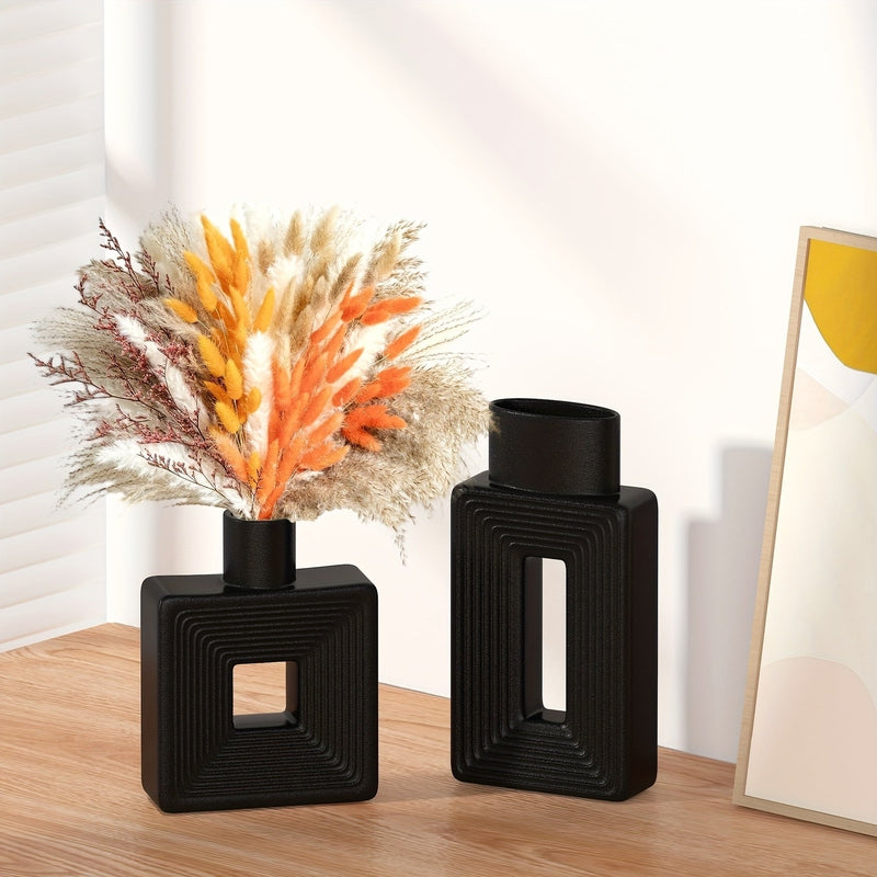 ArteVase – Weißes Keramikvasen-Set mit geometrischem Design für ein Boho-Chic-Interieur