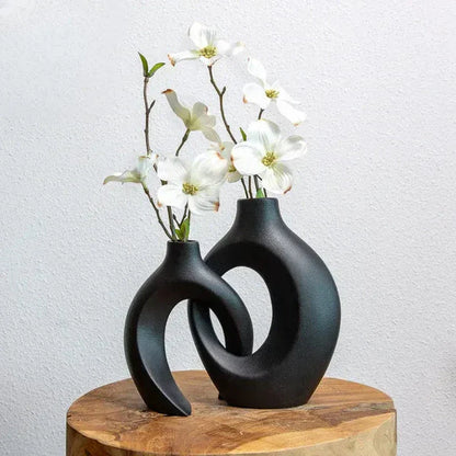 FloréWeave – Künstlerische Blume Vase mit Geflecht Design für elegante Blumenarrangements