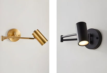 Verstellbare Arm Wandleuchte - Flexible Gold & Schwarz Wandlampe - Wandlampen Design für Schlafzimmer