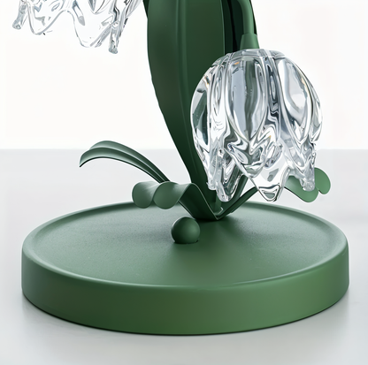 Tulpe Lampe - Gefrostete Glasblume Tischlampe - Energiesparende USB LED Dekorationslicht