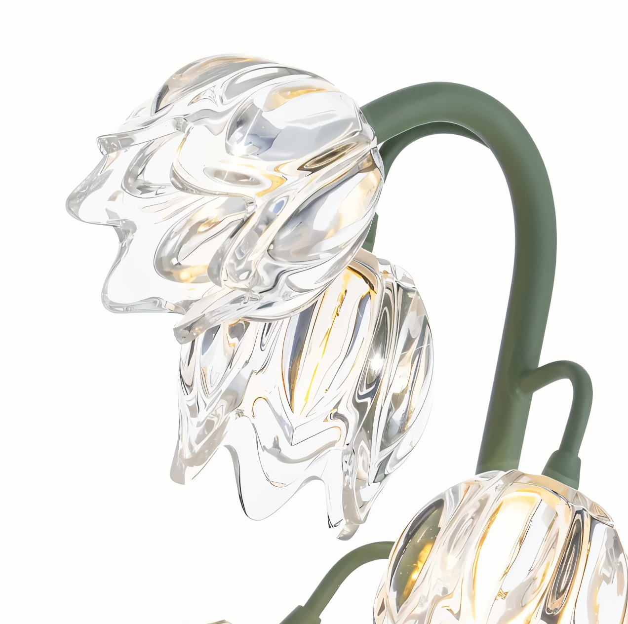 Tulpe Lampe - Gefrostete Glasblume Tischlampe - Energiesparende USB LED Dekorationslicht