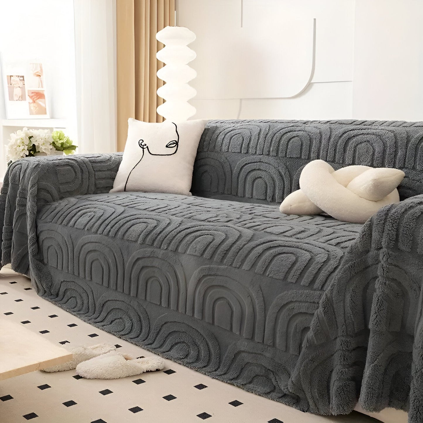ArchPlush Sofabezug - Mehrzweck Jacquard Couchbezug für Alle Sofatypen
