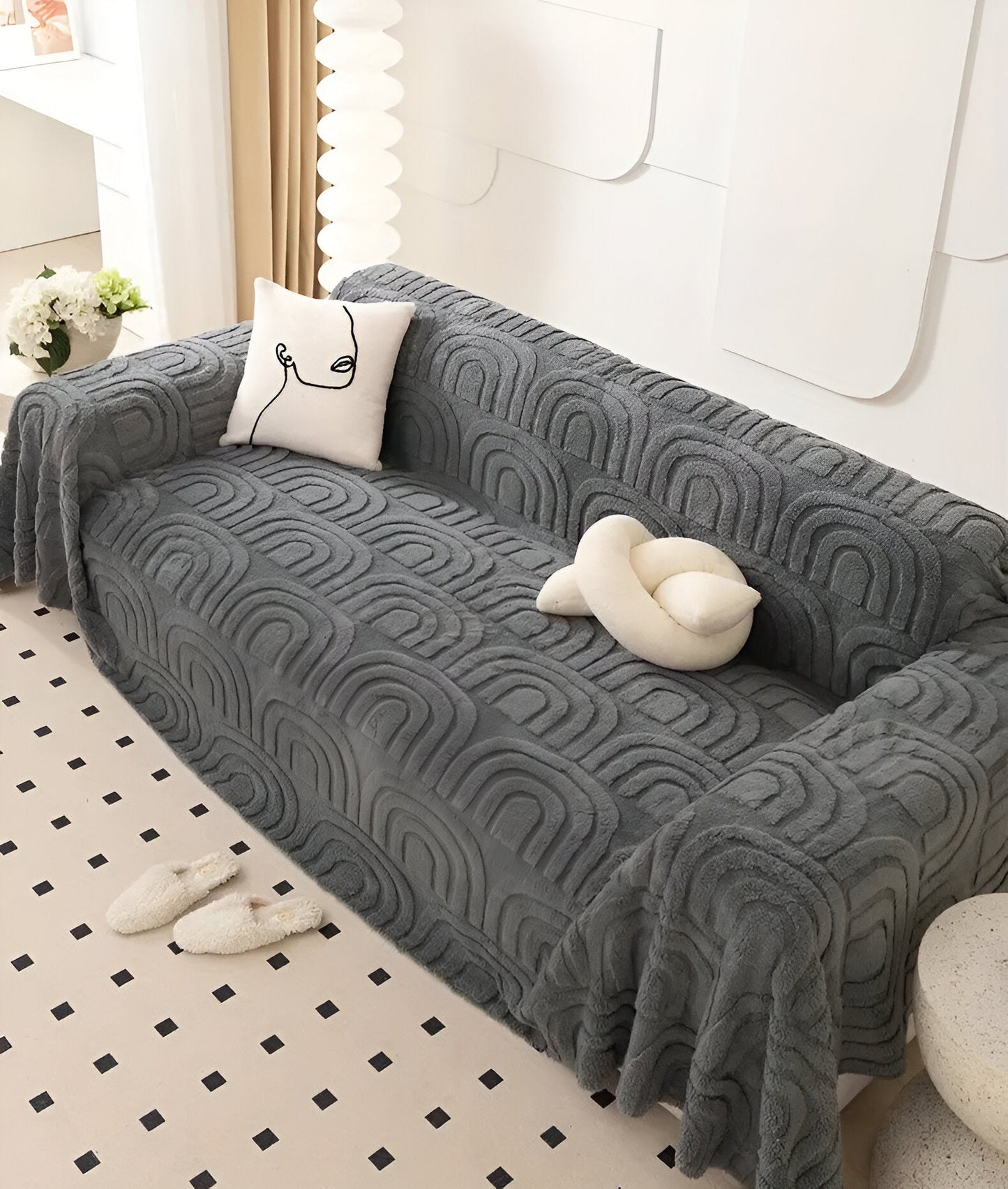 ArchPlush Sofabezug - Mehrzweck Jacquard Couchbezug für Alle Sofatypen