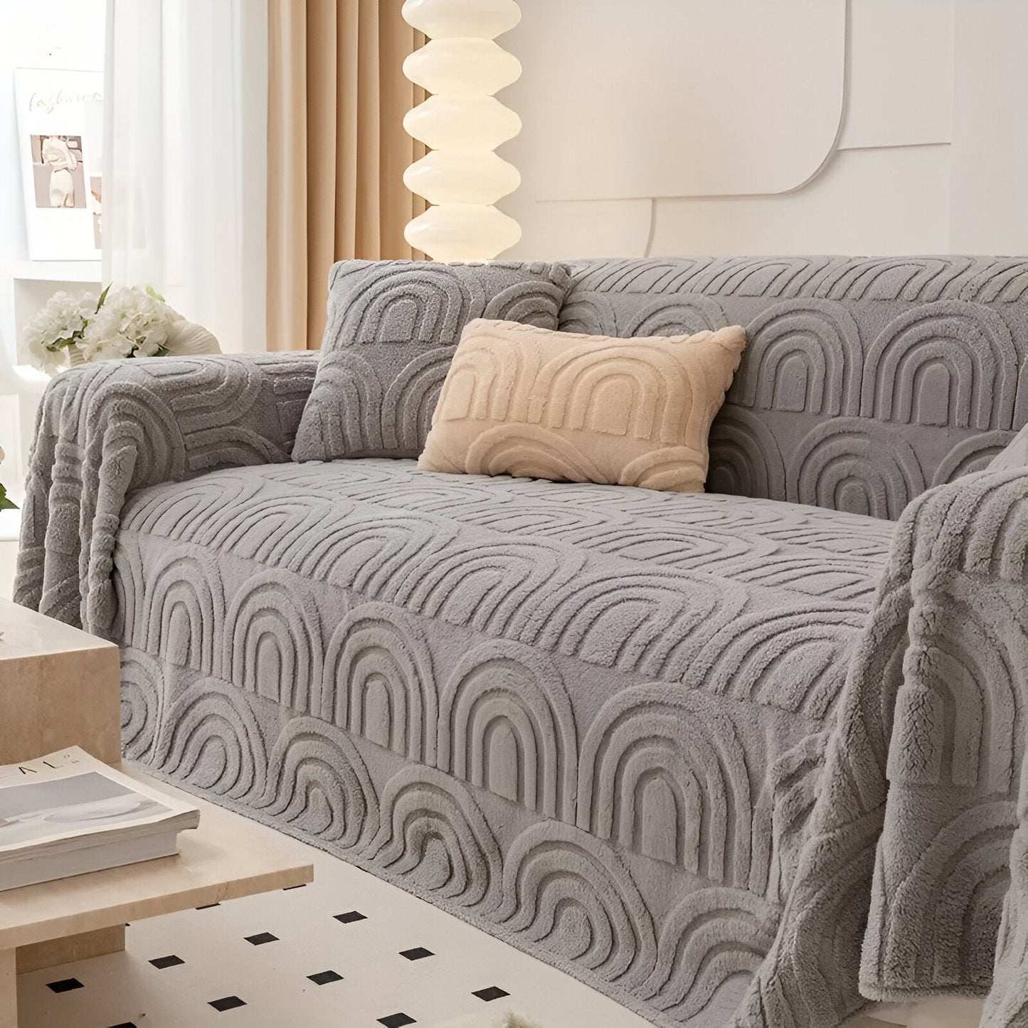 ArchPlush Sofabezug - Mehrzweck Jacquard Couchbezug für Alle Sofatypen