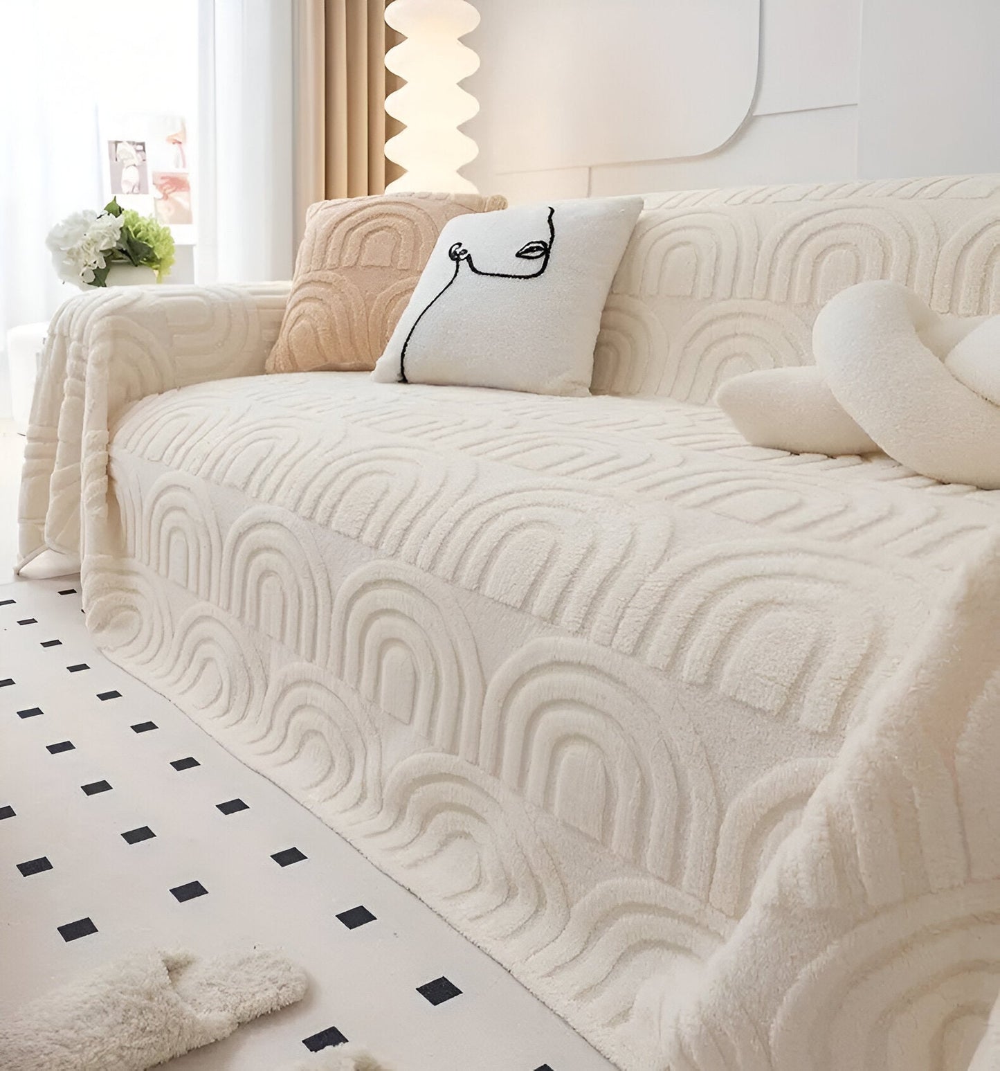 ArchPlush Sofabezug - Mehrzweck Jacquard Couchbezug für Alle Sofatypen