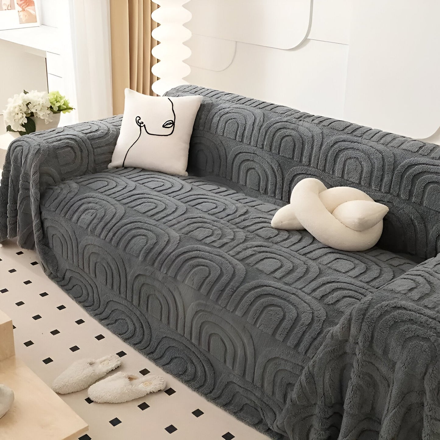 ArchPlush Sofabezug - Mehrzweck Jacquard Couchbezug für Alle Sofatypen