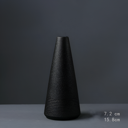 BlackCraft Vase - Ästhetisch Texturierte Keramikvasen für Blumen