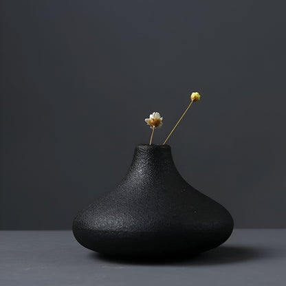 BlackCraft Vase - Ästhetisch Texturierte Keramikvasen für Blumen