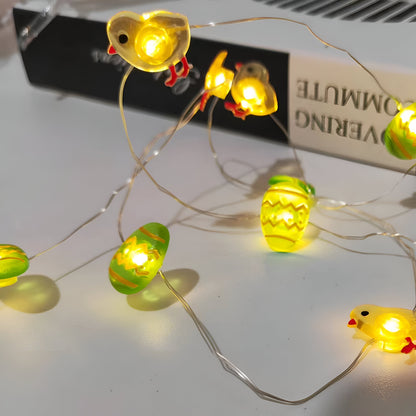 Blinky Osterlicht - Bunte 200CM 20LED Hase/Karotte/Küken/Ei Lichterkette Osterdeko