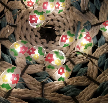 Blinky Osterlicht - Bunte 200CM 20LED Hase/Karotte/Küken/Ei Lichterkette Osterdeko