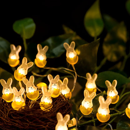 Blinky Osterlicht - Bunte 200CM 20LED Hase/Karotte/Küken/Ei Lichterkette Osterdeko