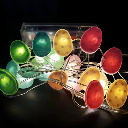 Blinky Osterlicht - Bunte 200CM 20LED Hase/Karotte/Küken/Ei Lichterkette Osterdeko